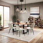 Set stoelen Monroe fluweellook - crème, Set van 8, Verzenden, Nieuw