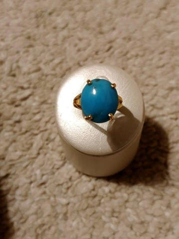 Zonder minimumprijs - Ring Zilver, natuurlijke turkoois, Sieraden, Tassen en Uiterlijk, Nieuw