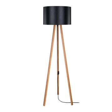 [lux.pro] Staande lamp vloerlamp E27 Keynes bamboe en zwart, Verzenden, Nieuw