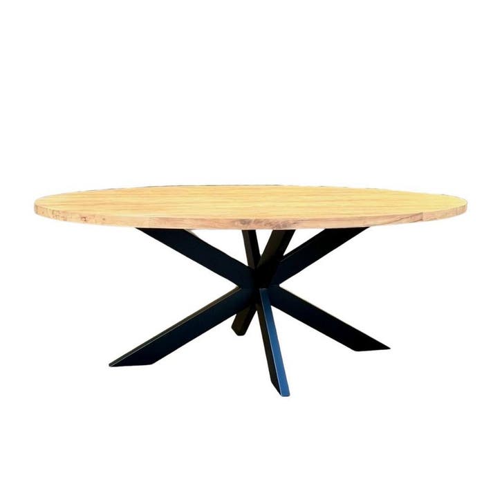 Stel uw robuuste ovale teaktafel samen - kies uit 7 poten!, Huis en Inrichting, Tafels | Eettafels, Nieuw, Teakhout, Ovaal, Ophalen of Verzenden