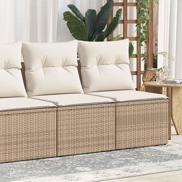 vidaXL 2-delige Loungeset met kussens poly rattan acacia, Verzenden, Nieuw, Loungeset