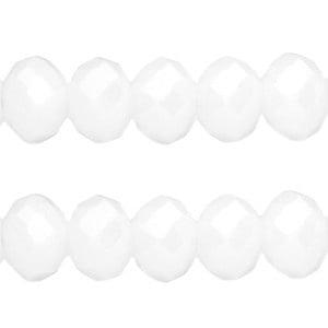 15 x Topfacet kralen 8x6 mm Opaal Wit (Glaskralen), Ophalen of Verzenden, Nieuw, Kraal