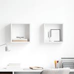 vidaXL Wandschappen kubus 2 st 30x15x30 cm wit, Verzenden, Nieuw