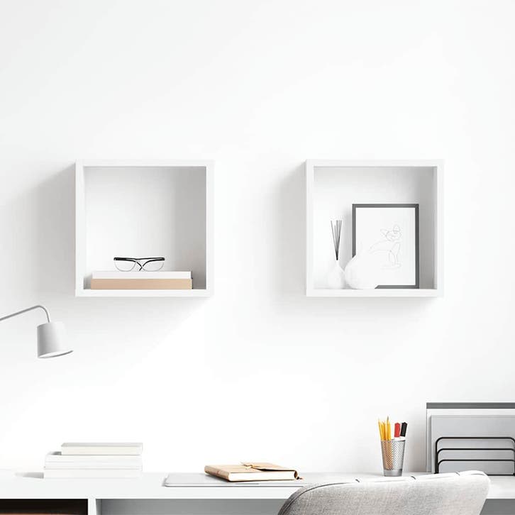 vidaXL Wandschappen kubus 2 st 30x15x30 cm wit, Huis en Inrichting, Woonaccessoires | Wandplanken en Boekenplanken, Nieuw, Verzenden