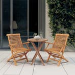 vidaXL 3-delige Tuinset massief teakhout, Tuin en Terras, Verzenden, Nieuw, Hout, Tuinset