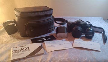 Olympus OM101 Power Focus + 35-70mm + staffa, flash, borsa e, Audio, Tv en Foto, Fotocamera's Analoog, Nieuw
