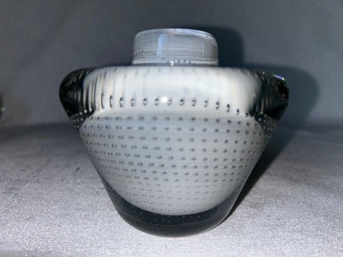 Glasfabriek Leerdam - Floris Meydam - Vaas - met witte, Antiek en Kunst, Antiek | Glas en Kristal