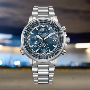 Citizen - Citizen Crono Pilot Acciaio Radiocontrollato, Nieuw