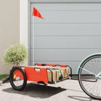 vidaXL Fietstrailer oxford stof en ijzer oranje, Fietsen en Brommers, Verzenden, Nieuw