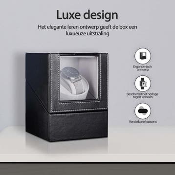 Watchwinder - Horloge doos - Horloge winder - Zwart - Olvy, Verzenden, Zo goed als nieuw