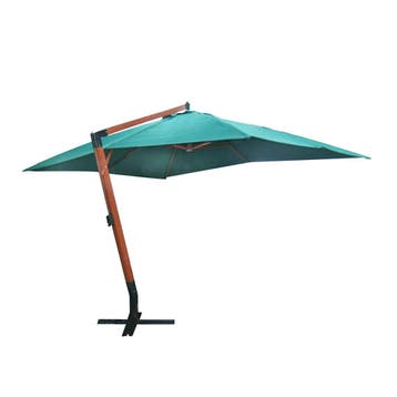 vidaXL Zweefparasol Melia 300x400 cm groen, Tuin en Terras, Parasols, Verzenden, Nieuw, 3 tot 4 meter, Zweefparasol