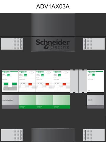 Schneider groepenkast 1 fase met 3 aardlekautomaten en, Ophalen of Verzenden, Nieuw, Groepenkast