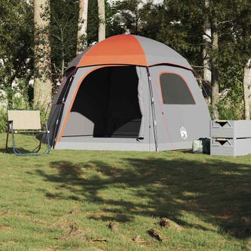vidaXL Familietent iglo 6-persoons waterdicht grijs en, Verzenden, Nieuw, Tot en met 2