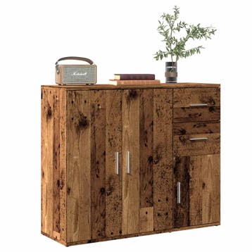 vidaXL Dressoir 91x29,5x75 cm bewerkt hout oud houtkleurig, Verzenden, Nieuw, Overige houtsoorten