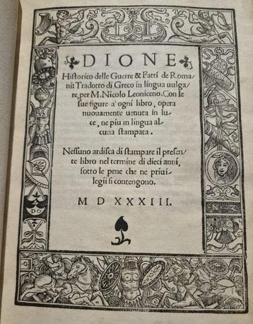 Dione di Alicarnasso; tradotto da Niccolò Leonico - Dione