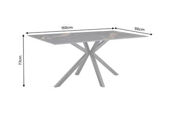 Eettafel GALAXIE 160cm met sterrenframe aurora oro keramiek, Huis en Inrichting, Tafels | Eettafels, Ophalen of Verzenden, Nieuw