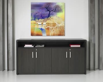 Manage-IT dressoirkast, 89x168x42 cm, black oak, Huis en Inrichting, Ophalen of Verzenden, Nieuw