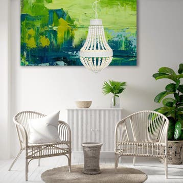 2dekans | Hanglamp Ella 10191W - Trendy Witte Kralenlamp van, Ophalen of Verzenden, Zo goed als nieuw