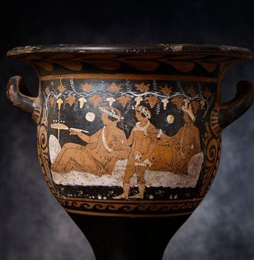 Oud-Griekenland, Campaniaanse krater met bankettafereel -, Antiek en Kunst