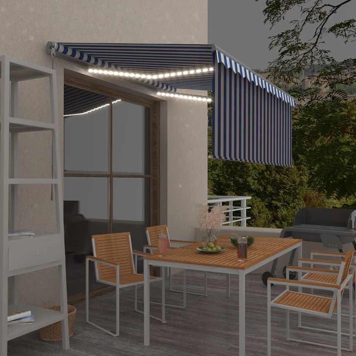 vidaXL Luifel handmatig uittrekbaar rolgordijn LED 3x2,5 m, Tuin en Terras, Zonneschermen, Nieuw, Verzenden
