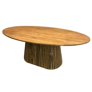 Ovale teak tafel Eifel -  220 cm x 120 cmTafels, Ophalen of Verzenden, Nieuw