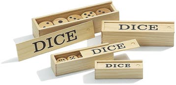 Set van 5 houten dobbelstenen 25mm | Philos - Spelonderdelen, Hobby en Vrije tijd, Verzenden, Nieuw