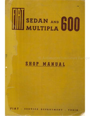 1958 FIAT 600 SEDAN | MULTIPLA WERKPLAATSHANDBOEK ENGELS
