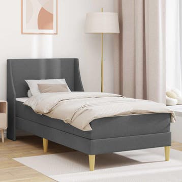vidaXL Bedframe met matras met hoofdeinde Polyester, Verzenden, Nieuw, Stof