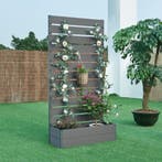 Plantenbak met tuinscherm Heerde HKC 180x90x38 cm grijs [en., Tuin en Terras, Verzenden, Nieuw