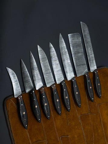 Japanese Style Kitchen Knife SET With Leather BAG Included -