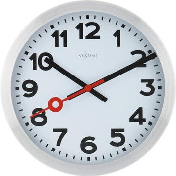 Wandklok Station - Geborsteld Aluminium 35 Cm, Nieuw