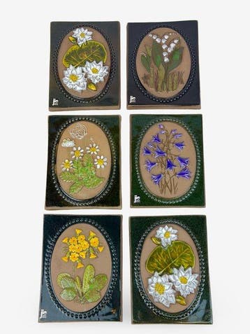 Tegel (6) - Floraal - Aimo Nietosvuori - 1970-1980 - Set van