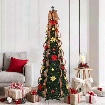 vidaXL Kunstkerstboom met 150 LED met standaard Groen 185 cm, Diversen, Kerst, Verzenden, Nieuw