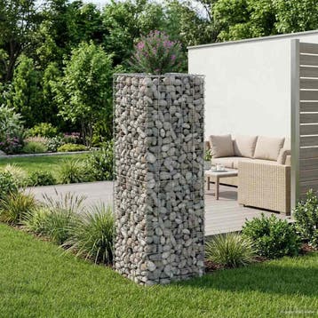 vidaXL Gabion Verhoogd Bed Zilver, Tuin en Terras, Verzenden, Nieuw, IJzer