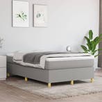 vidaXL Boxspring bed 120x200 cm stof lichtgrijs, Huis en Inrichting, Verzenden, Nieuw, Twijfelaar, 120 cm
