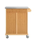 Bamboe Keukentrolley met RVS Blad, Kast en Lade – 90 cm, Verzenden, Nieuw