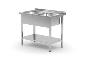 Spoeltafel | Dubbele spoelbak | Onderschap | RVS | 1000 x..., Verzenden, Nieuw in verpakking