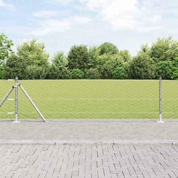 vidaXL zeshoekig gaashek met betonnen voetstuk 10 x 0,6 m, Verzenden, Nieuw, IJzer