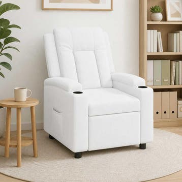 vidaXL Ligstoel Wit 75 x 95 x 100 cm Stof, Verzenden, Nieuw