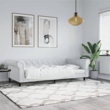 vidaXL Slaapbank 80x200 cm kunstleer wit, Overige materialen, Eenpersoons, Verzenden, Wit