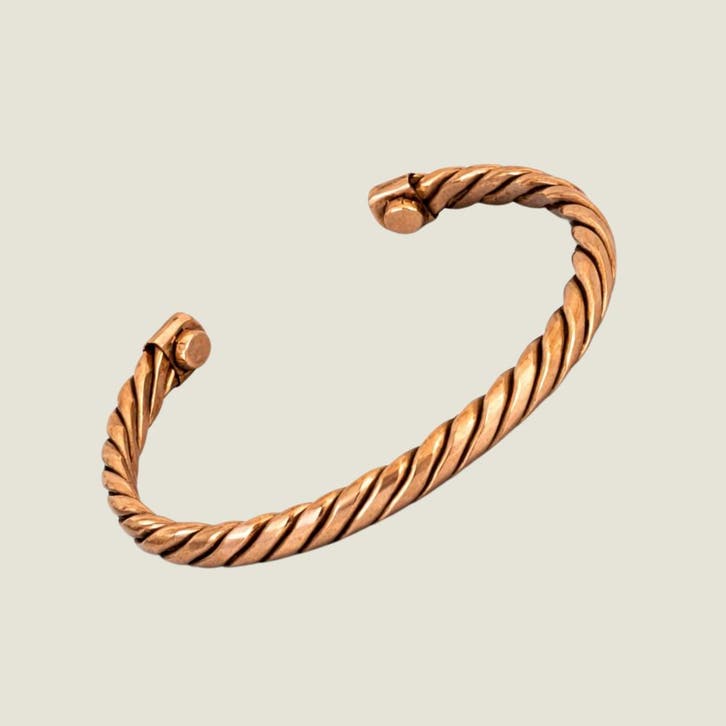 Koperen gezondheids-klemarmband gevlochten met 2 magneten, Sieraden, Tassen en Uiterlijk, Armbanden, Ophalen of Verzenden