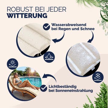 Ligbedkussen Crème 183x56x7cm (Ligbed - Lounge), Verzenden, Nieuw