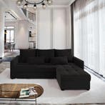 Slaapbank Kos met Opbergruimte Zwart | Universeel | €449,-, Verzenden, Zwart, Overige maten, Overige maten