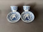 Twee sets Chinese blauw-witte porseleinen kopjes en schotels, Antiek en Kunst