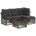 vidaXL Tuinbankenset 5 pcs Grijs poly rattan, Verzenden, Nieuw, 5 zitplaatsen
