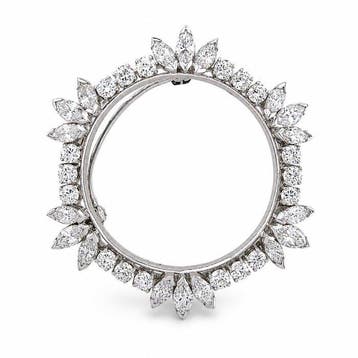 Broche - 18 karaat Exclusieve 18-karaats witgouden broche