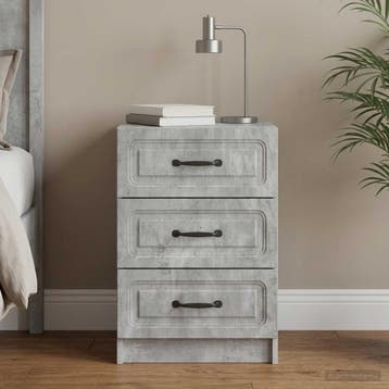 vidaXL Nachtkastje Betongrijs 43 x 41 x 63,5 cm Bewerkt hout, Minder dan 45 cm, Verzenden, Nieuw, 55 tot 70 cm