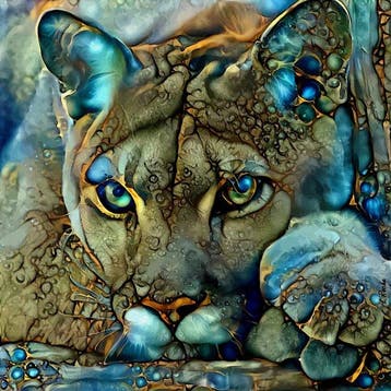 Lea Roche - PUMA SAND 26, Antiek en Kunst, Kunst | Schilderijen | Modern