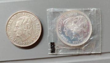 Spanje. Juan Carlos I. 2000 Pesetas 1995-2001 (2 monedas)