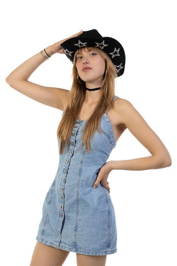 KIMU® Cowboyhoed Zwart Sterren Steentjes Zwarte Cowboy Weste, Ophalen of Verzenden, Nieuw, Carnaval